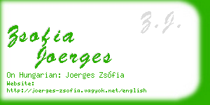 zsofia joerges business card